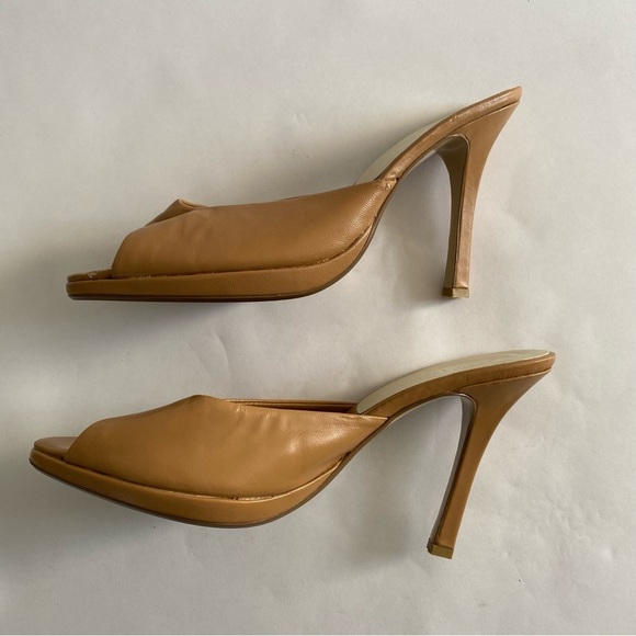 Colin Stuart Leather Peep Toe Mules 8.5 - Picture 2 of 12